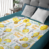 Personalized Honey Bee Name Blanket